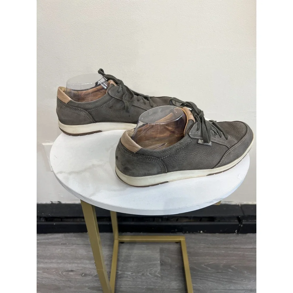 Mephisto Dark Grey Leather Lace-Up Comfort Walking Sneakers Shoes Sz US8 EUR38.5